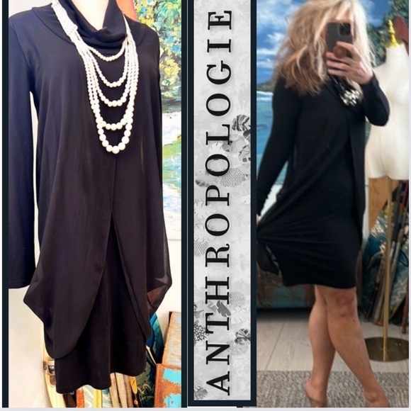 VTG Anthro’s PATRIZA LUCA, MILANO,Italy,Sheer-Side Draped Panels,BodyCon,Size M - Picture 1 of 15